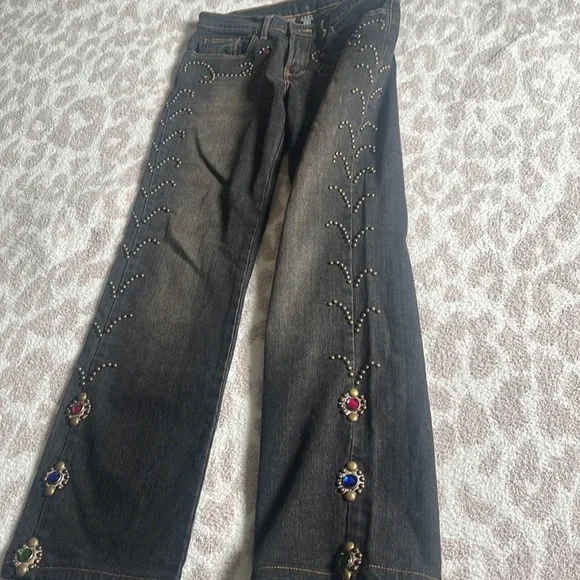 Anna Sui Studded Embellished Bootcut Jeans - Picture 6 of 8